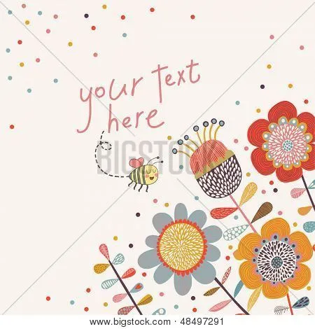 Vectores y fotos en stock de Tarjeta floral brillante en vector ...