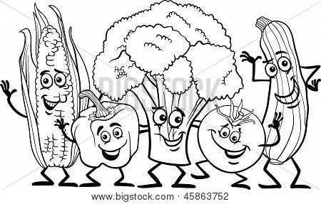 Vectores y fotos en stock de Vegetales cómicos para colorear libro ... Vectores y fotos en stock de Vegetales cómicos para colorear libro ...