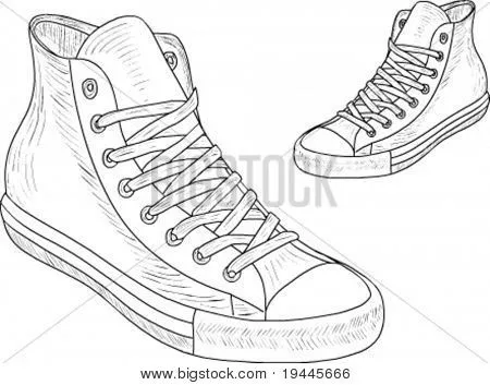 Vectores y fotos en stock de Zapatos deportivos dibujados a mano ...