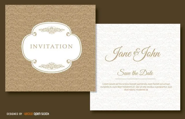 Vectores gratis: Invitaciones de aniversario o boda II - Taringa!