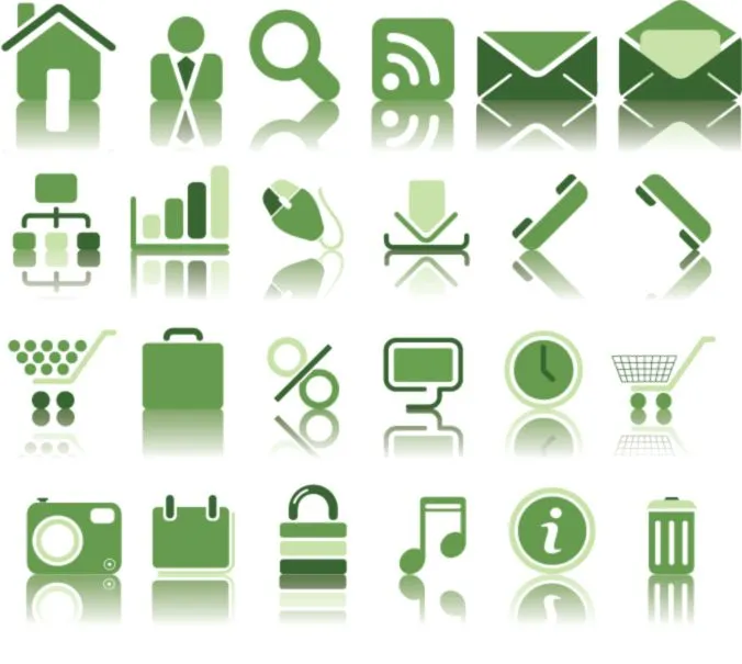 Vectores de Iconos Verdes - nocturnar.com