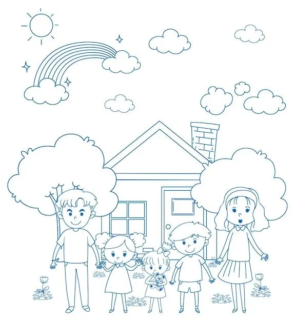 Vectores e ilustraciones de Familia para colorear para descargar gratis | Freepik Vectores e ilustraciones de Familia para colorear para descargar gratis | Freepik