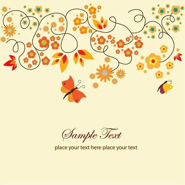 Vectores de Tarjetas de Felicitación Floral Vector de la flor ... Vectores de Tarjetas de Felicitación Floral Vector de la flor ...