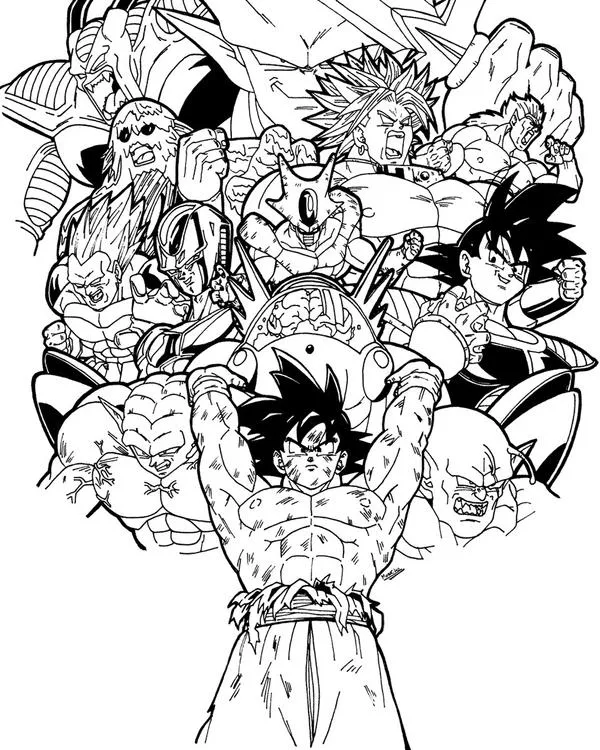 Vegeta y goku para colorear - Imagui