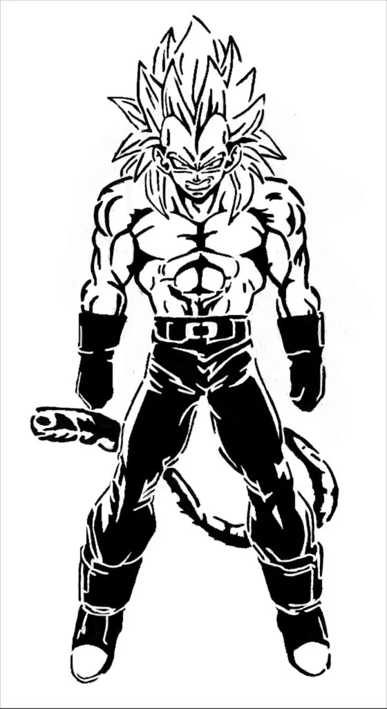 VEGETA SSJ4 – Super Sayayin Fase 4 en Blanco y Negro | marbal VEGETA SSJ4 – Super Sayayin Fase 4 en Blanco y Negro | marbal