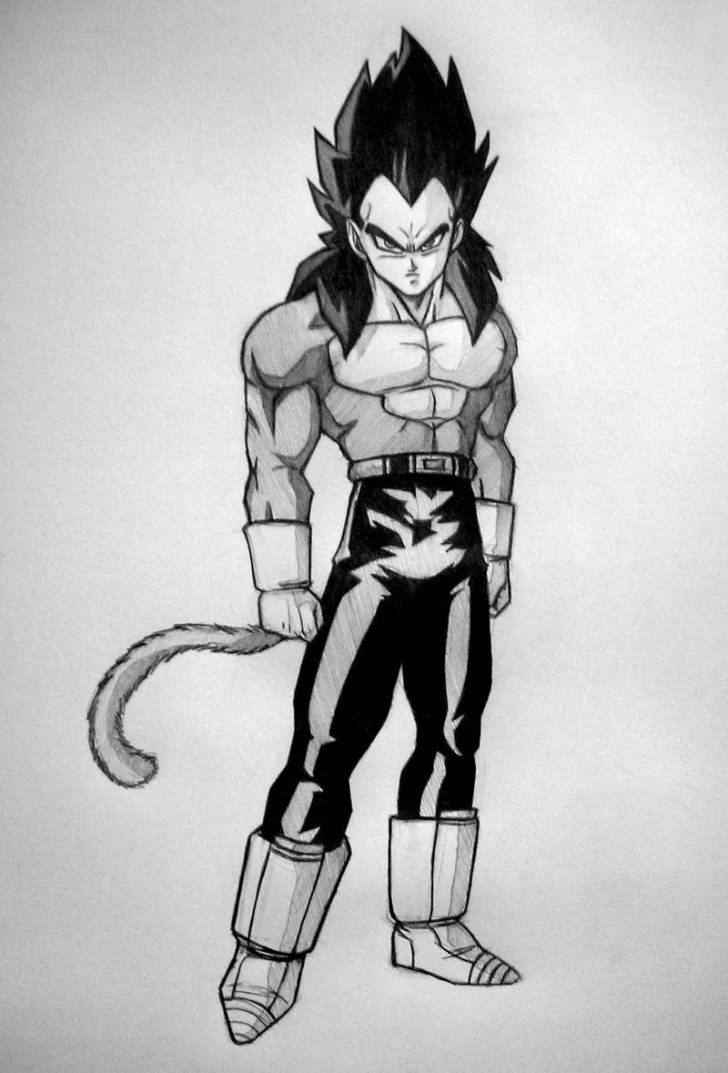 VEGETA SSJ4 – Super Sayayin Fase 4 en Blanco y Negro | marbal VEGETA SSJ4 – Super Sayayin Fase 4 en Blanco y Negro | marbal