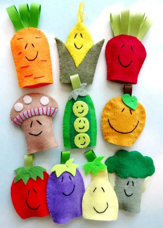 Vegetable Felt Finger Puppets Sewing Pattern - PDF ePATTERN | Felt ... Vegetable Felt Finger Puppets Sewing Pattern - PDF ePATTERN | Felt ...