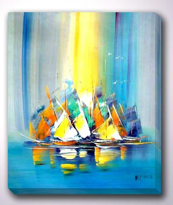 Vela en el mar pintura al óleo abstracta venta-Pintura y ...