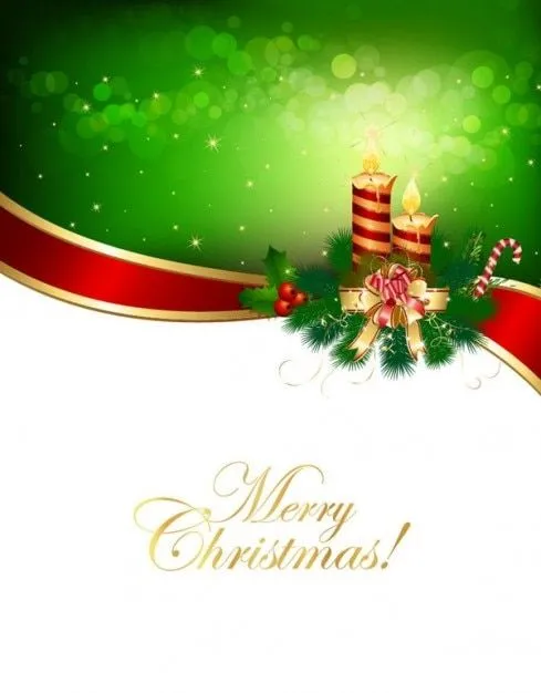Vela de Navidad en el fondo verde | Descargar Vectores gratis Vela de Navidad en el fondo verde | Descargar Vectores gratis