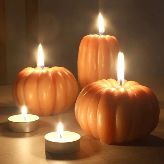 Velas de Halloween DIY, molde vela calabaza de otoño Velas de Halloween DIY, molde vela calabaza de otoño