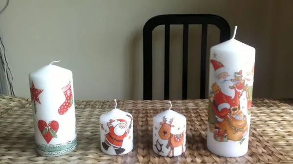 Velas navideñas por Sandra - Guía de MANUALIDADES Velas navideñas por Sandra - Guía de MANUALIDADES
