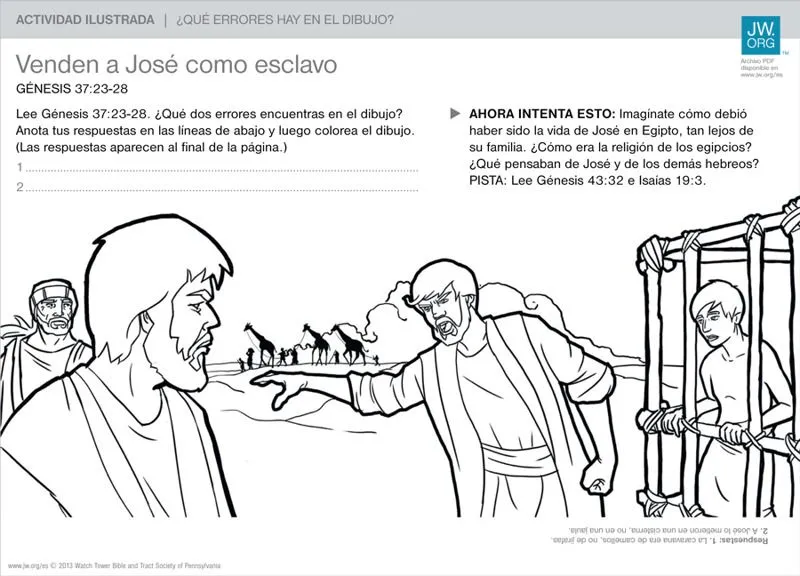 Venden a José como esclavo | Actividades ilustradas para la familia Venden a José como esclavo | Actividades ilustradas para la familia