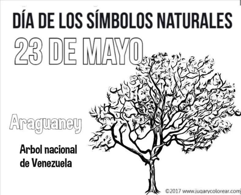Venezuela 23 de Mayo, símbolos naturales - Jugar y Colorear Venezuela 23 de Mayo, símbolos naturales - Jugar y Colorear