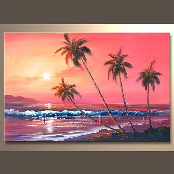 Venta caliente Handamde pintura paisajes marinos acrílicos-Pintura ...