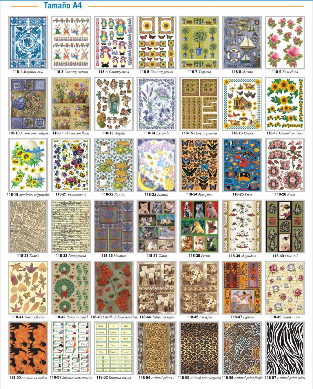 Láminas para Decoupage 