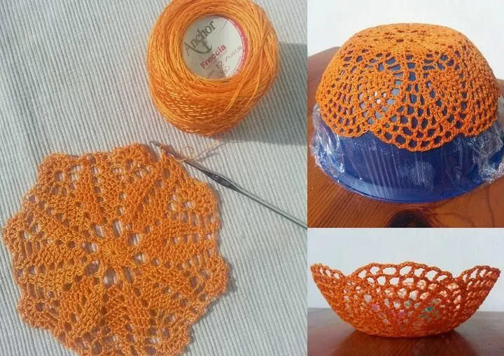 La ventana azul: 109.- Cesta a crochet endurecido La ventana azul: 109.- Cesta a crochet endurecido