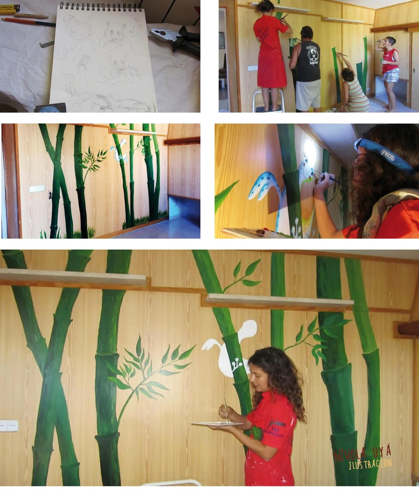 la ventana ilustrada de Nívola Uyá: Mural: pintando el bosque de ... la ventana ilustrada de Nívola Uyá: Mural: pintando el bosque de ...