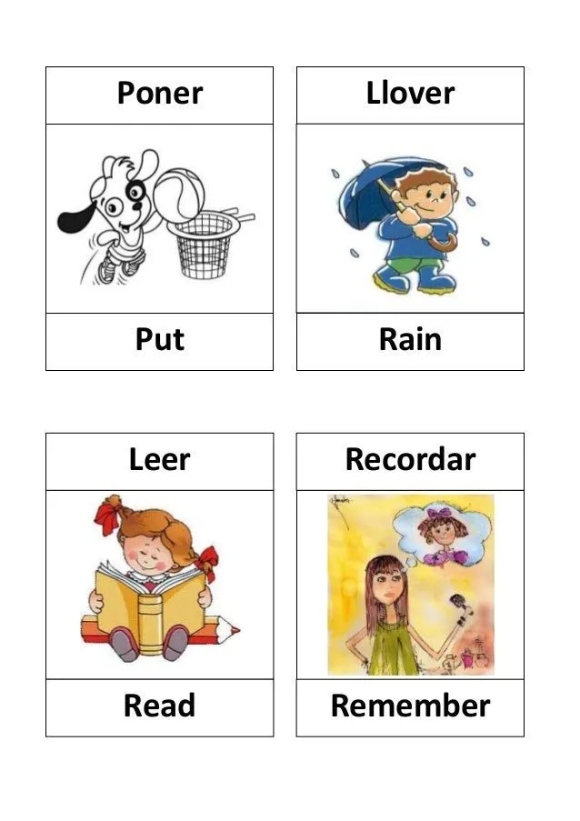 Verbos en ingles con dibujos