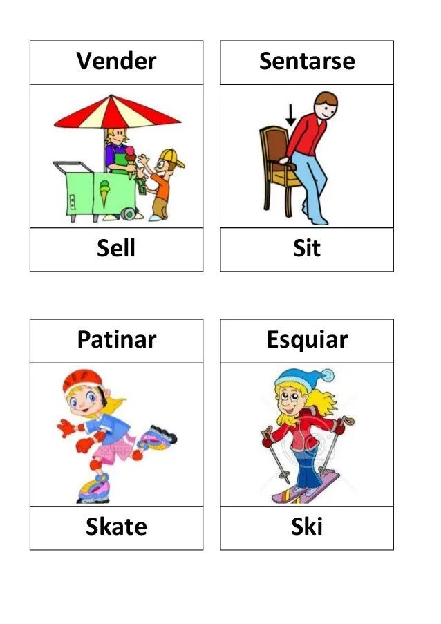 Verbos en ingles con dibujos