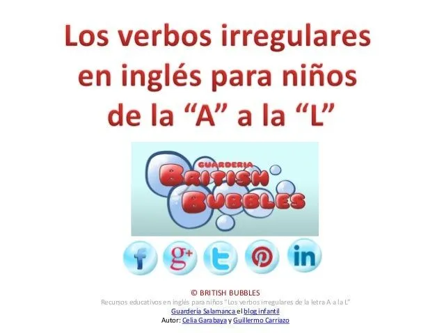 Los verbos irregulares en inglés para niños Los verbos irregulares en inglés para niños