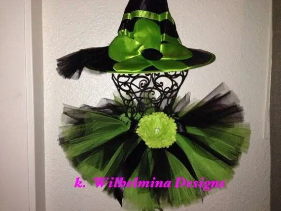 Verde y negro Tutu Halloween traje de bruja por kWilhelmina Verde y negro Tutu Halloween traje de bruja por kWilhelmina