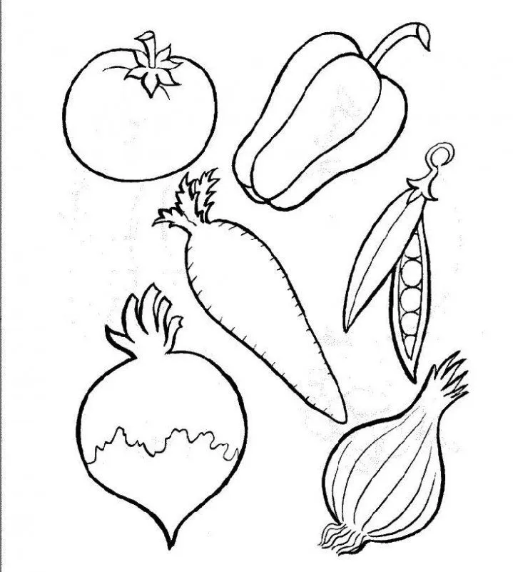 Dibujos para imprimir y colorear: Verduras para colorear Dibujos para imprimir y colorear: Verduras para colorear
