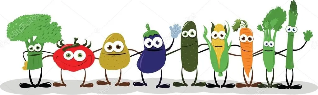 Verduras graciosos diciendo Hola — Vector stock © pcanzo #14037715