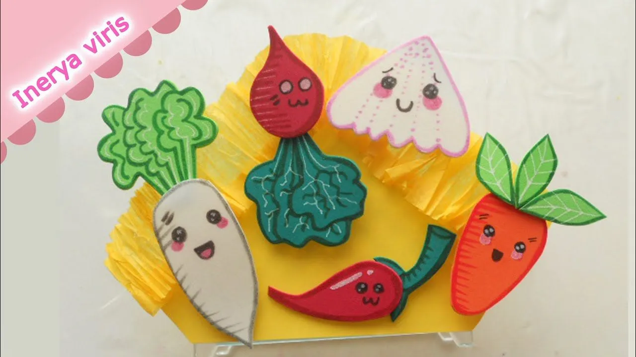 Como hacer Verduras KAWAII para decorar Servilleteros Fiesta Tutorial Inerya viris - YouTube Como hacer Verduras KAWAII para decorar Servilleteros Fiesta Tutorial Inerya viris - YouTube