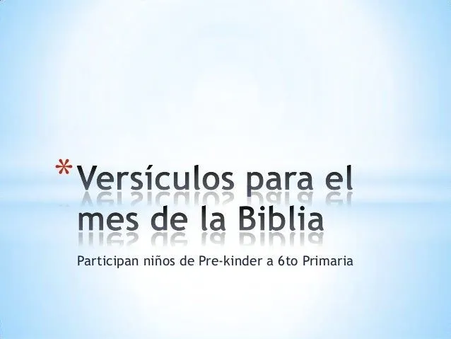 Versículos para el mes de la biblia
