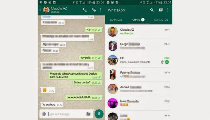 Nueva version de whatsapp con diseño material design | Linitux ...