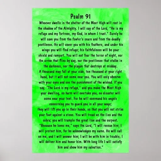 Verso de la biblia del salmo 91 impresiones | Zazzle Verso de la biblia del salmo 91 impresiones | Zazzle