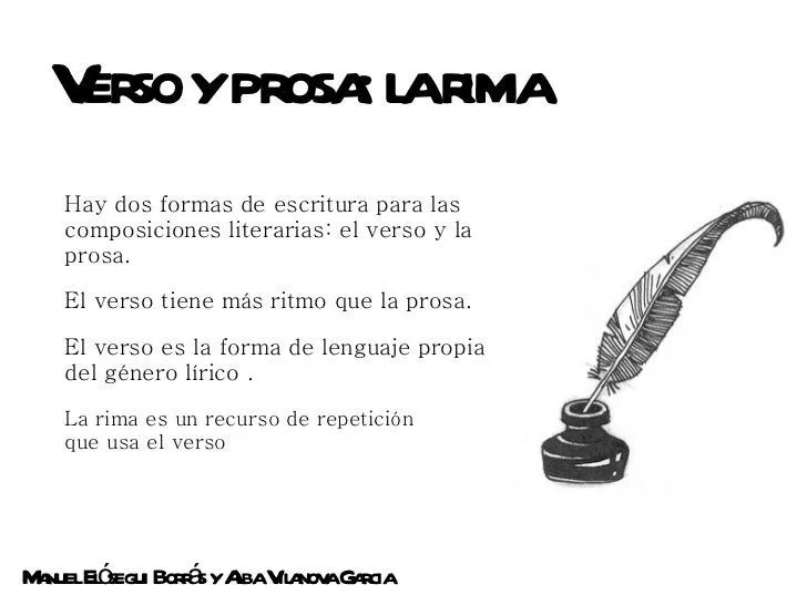Verso y prosa. la rima