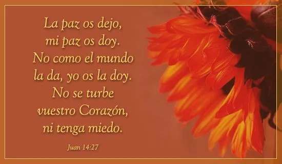 Versos de la Biblia, Juan 14:27 - Free Christian Ecards, Greeting ...
