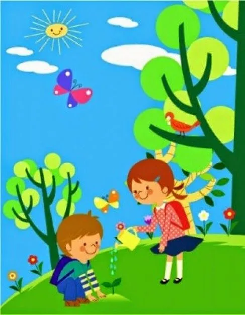 Versos con rimas para niños y niñas: Árboles y niños Versos con rimas para niños y niñas: Árboles y niños