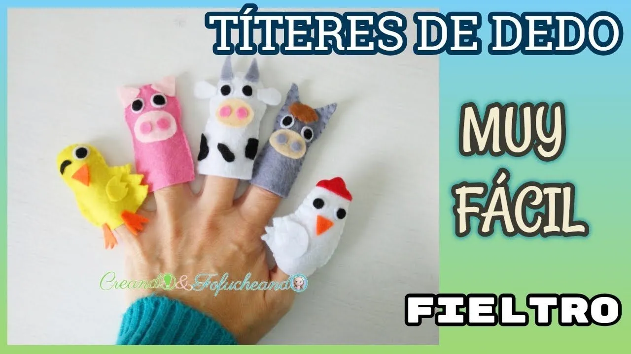 Very Easy Finger Puppets with Felt - Farm Animals - YouTube