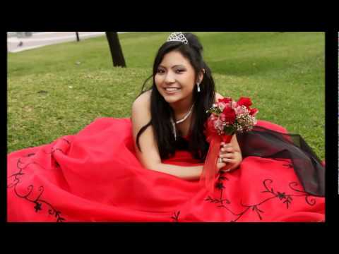 vestido 15 años rojo y negro - YouTube