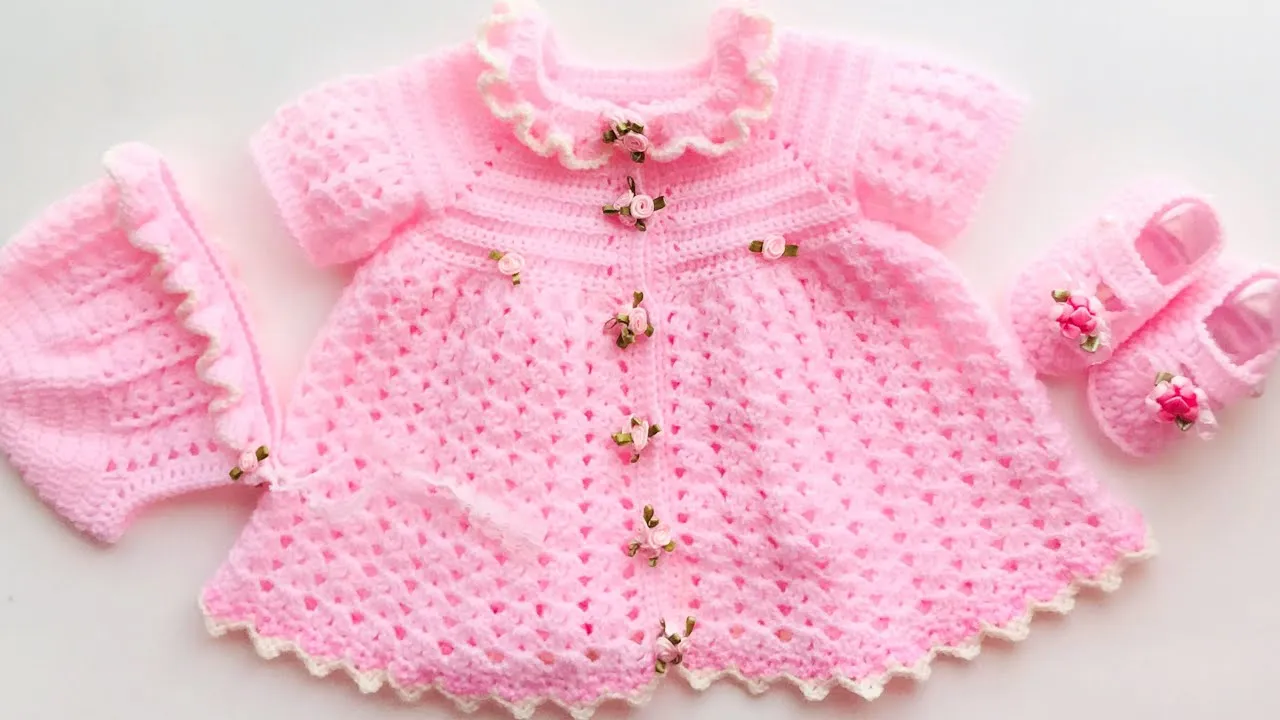 Vestido para bebe a crochet o ganchillo paso a paso - Tejido Facil - YouTube Vestido para bebe a crochet o ganchillo paso a paso - Tejido Facil - YouTube