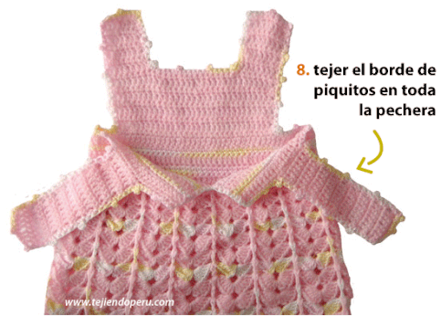 Vestido para bebe de 0 a 3 meses - Tejiendo Perú Vestido para bebe de 0 a 3 meses - Tejiendo Perú