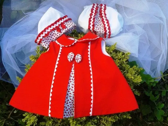 vestido de bebe pique rojovestido de bebe 6 por pitufos en Etsy
