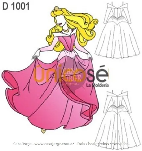 VESTIDO BELLA DURMIENTE INFANTIL MOLDE: D 1001 INF - Casa Jorge ...