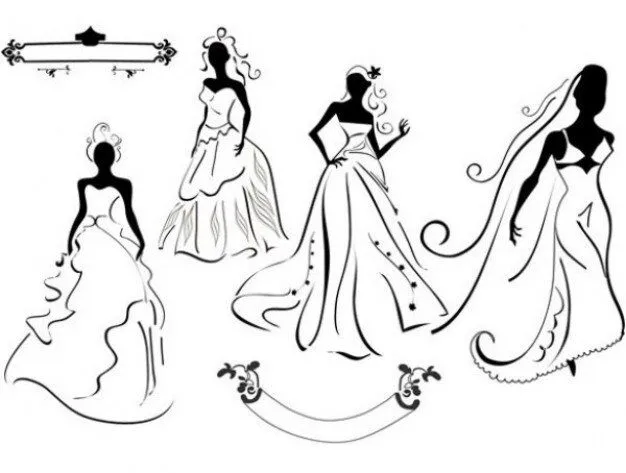 Vestido de boda para las novias vector | Descargar Vectores gratis Vestido de boda para las novias vector | Descargar Vectores gratis