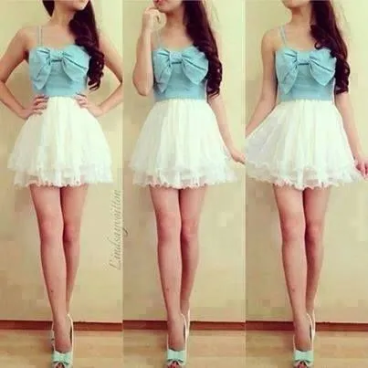 Vestido corto Celeste y blanco | Vestidos | Pinterest | Cute ...