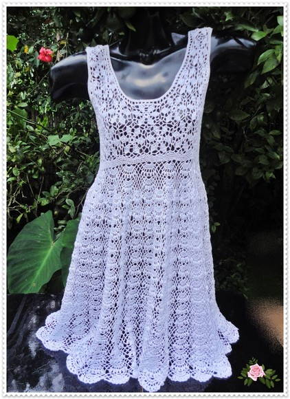 Vestido de Crochê Branco | Art Flora | Elo7 Vestido de Crochê Branco | Art Flora | Elo7