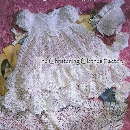 Vestido tejido para bautizo - Imagui