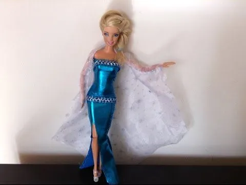 COMO HACER VESTIDO DE ELSA DE FROZEN SIN PATRONES PARA MUÑECAS ...