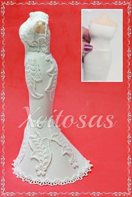 Vestido para fofucha novia | Fofuchas/ Fomi and Styrofoam ideas ... Vestido para fofucha novia | Fofuchas/ Fomi and Styrofoam ideas ...