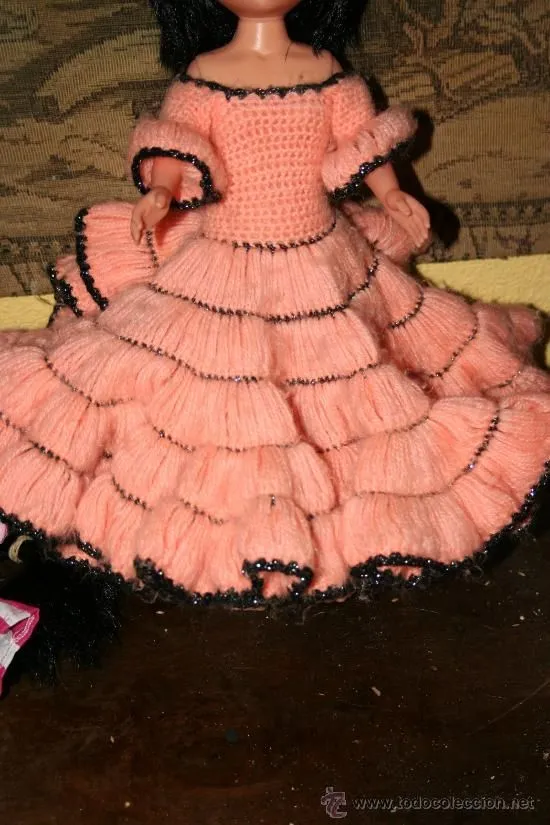 VESTIDO DE GANCHILLO GITANA PARA NANCY O MUÑECA SIMILAR | Ideas ...