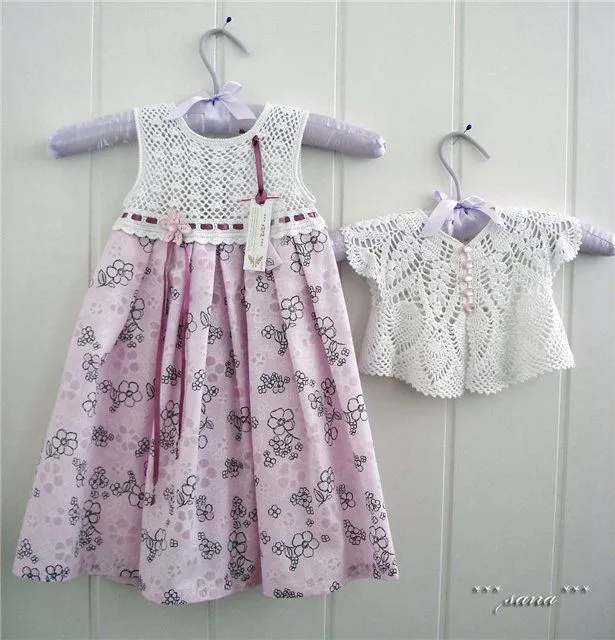 vestido infantil peito de croche e bolerinho | VESTIDO DE CROCHE ...