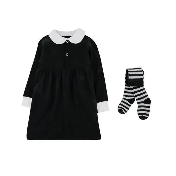 Vestido Manga Larga y Gorro Tipo Disfraz de Merlina en Algodón  Hipoalergénico Baby Creysi Negro 2 Años | Walmart en línea