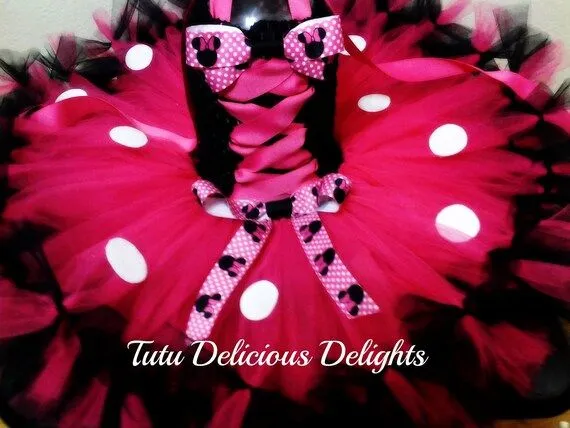 Minnie Mouse Tutu Dress Hot Pink Black by TutuDeliciousDelight Minnie Mouse Tutu Dress Hot Pink Black by TutuDeliciousDelight